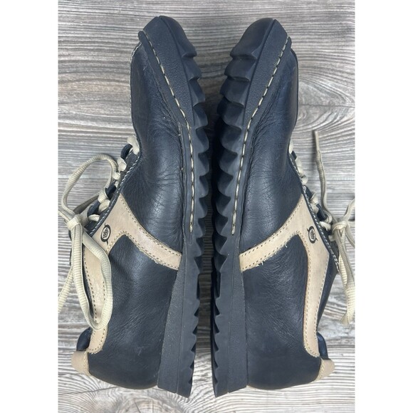 Born Hand Crafted Women's 10 Black Brown Leather Oxford Bicycle Toe Casual Shoes - Picture 4 of 12